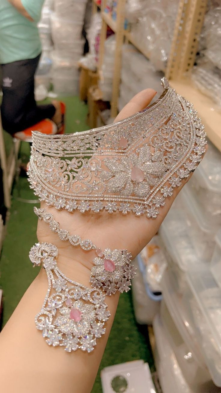 Designer CZ Bridal Choker with Statement Earrings