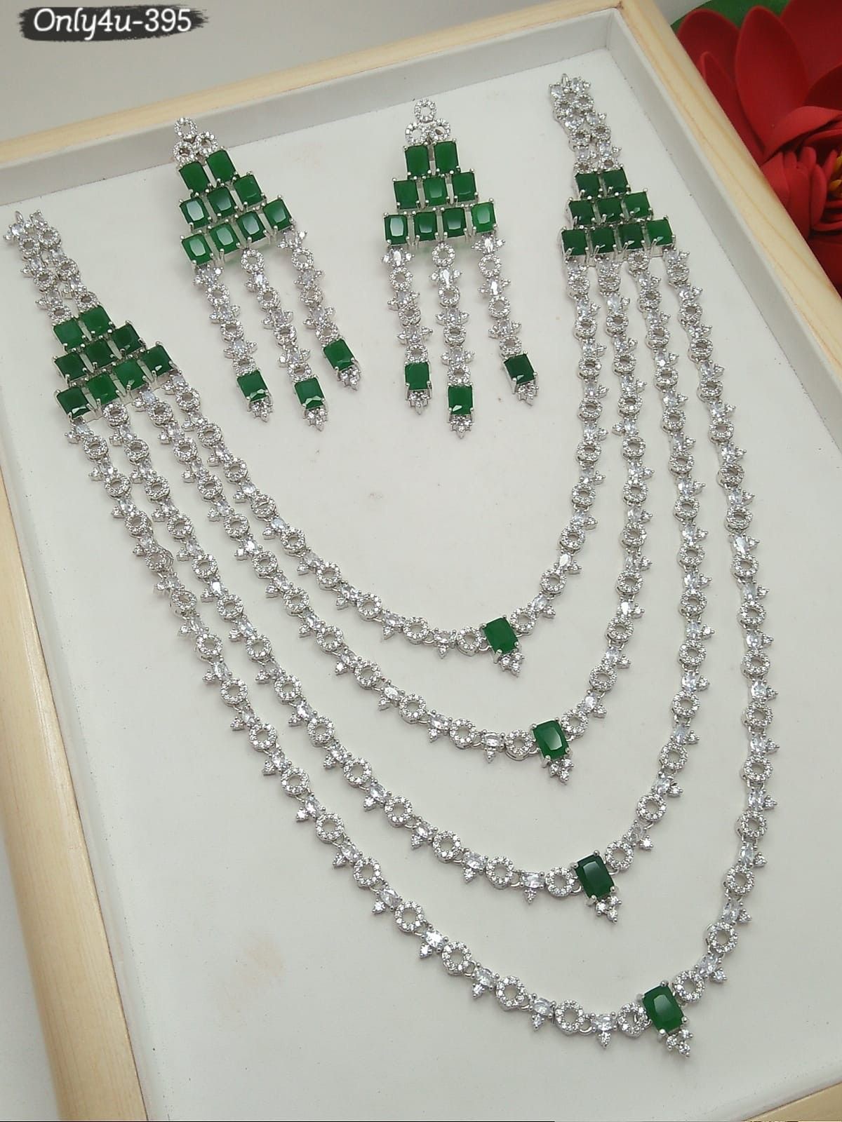 Silver Plated American Diamond Party & Wedding Jewellery for Women (2 Color)